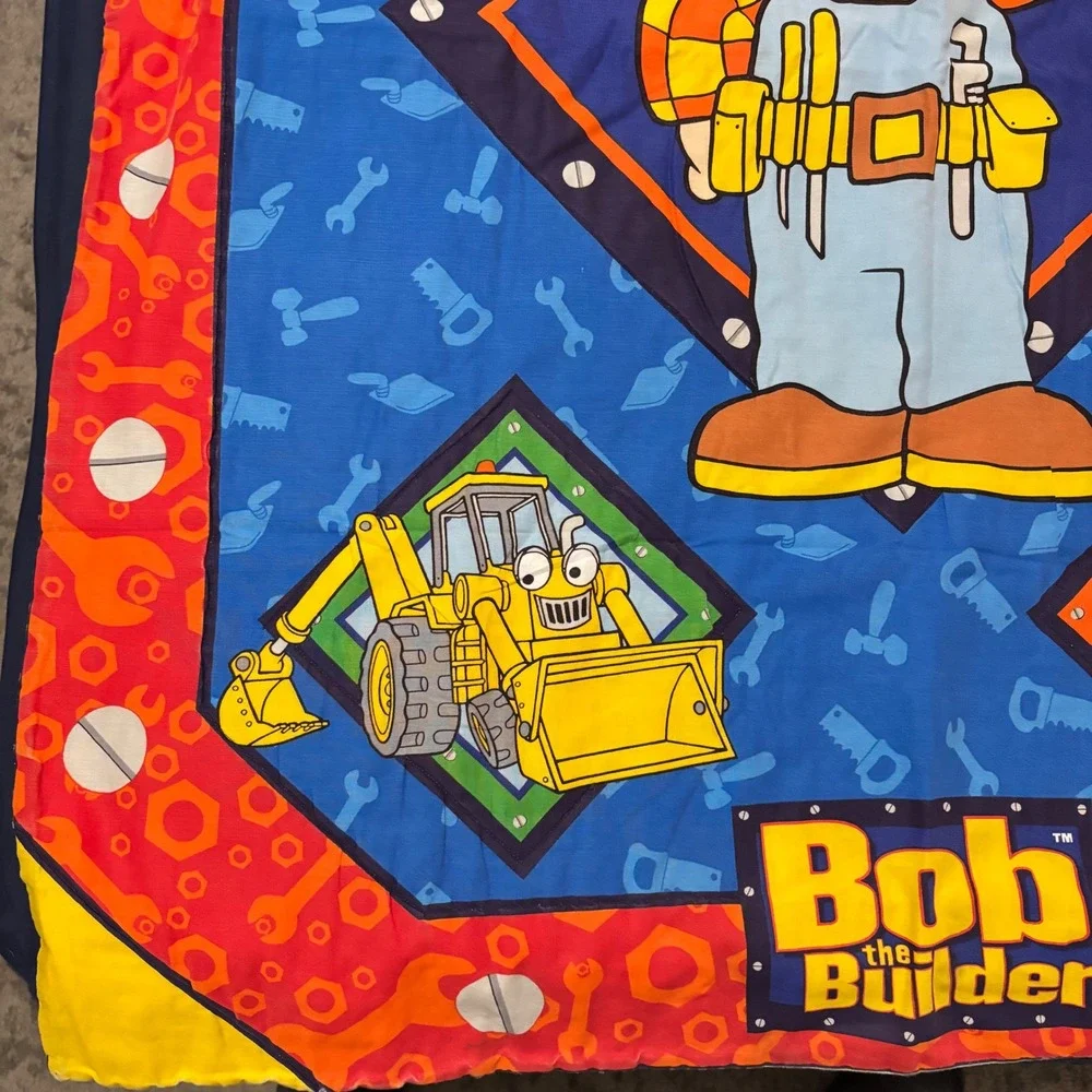 Bob the Builder Vintage Baby Toddler Blanket Comforter Throw Construction 41x33